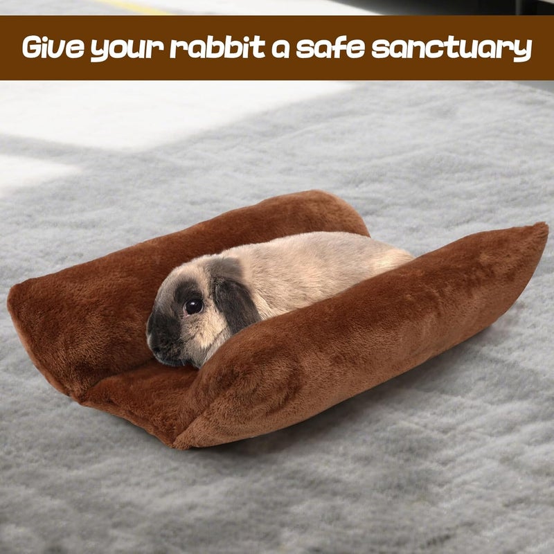 Alphatool 15.7" x 14" Soft Bunny Bed - Rabbit Bed, Warm Cuddle Cushion Plush Mat for Guinea Pig, Ferret, Small Animal - Brown - Image 5